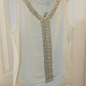 Chico's Ecru Tank with Sparkle